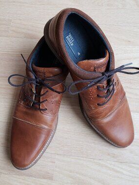 Men's Genuine Leather Dress Shoes - Bull Boxer - Size 11 - Brown Tan